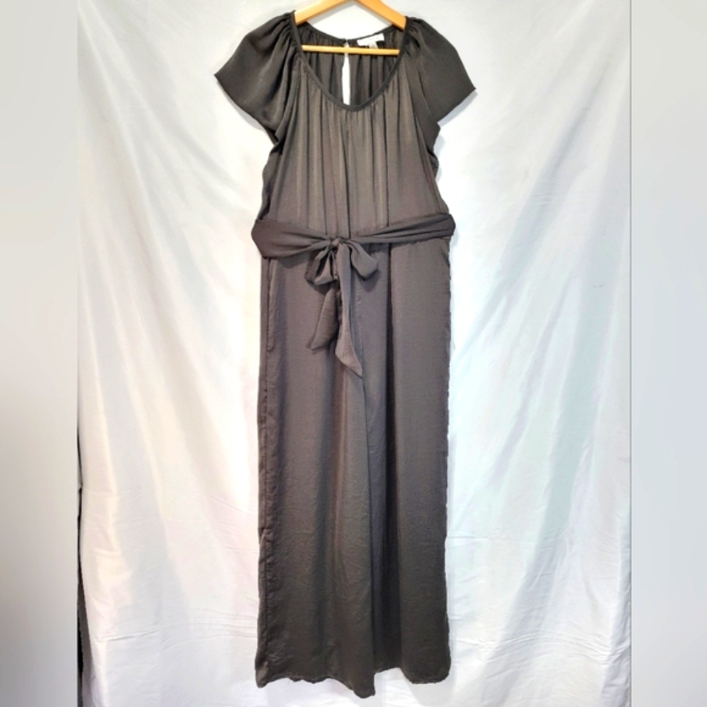EVEREVE Jumpsuit Tie-waist charcoal Wide-leg Boho, Casual Summer, Jumpsuit